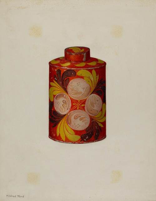 Digital Print - Toleware Tea Caddy by Mildred Ford