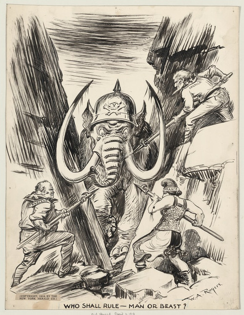 Digital Print - Who shall rule-man or beast by William Allen Rogers