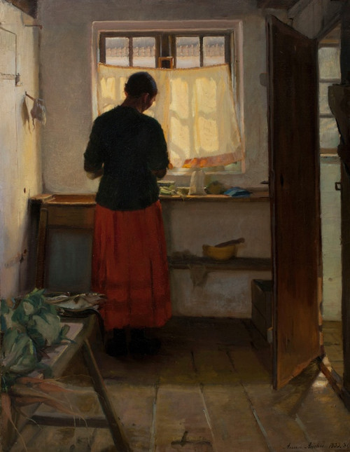 Digital Print - The maid in the kitchen by Anna Ancher