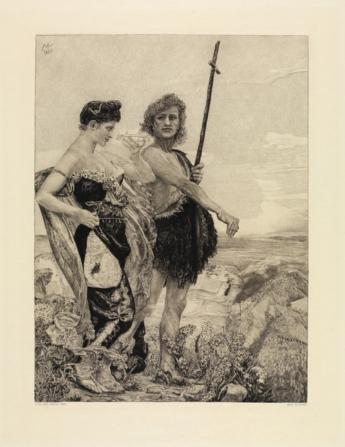Digital Print - Versuchung (Vom Tode, Zweiter Theil, Opus XI, Blatt 10) by Max Klinger