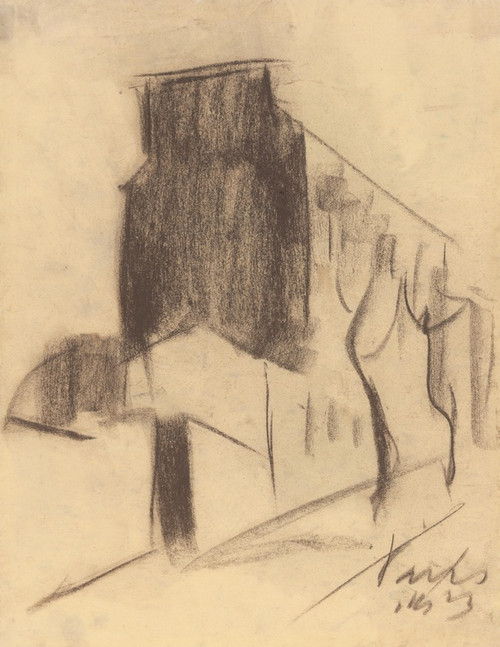 Digital Print - Drawing of a House in Paris by Zolo Palugyay