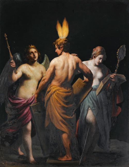 Digital Print - Hilosophy, History And Prudence Awakening The Mind To A Desire For Knowledge by Alessandro Turchi