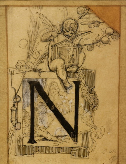 Digital Print - Lettre orne N by Luc-Olivier Merson Digital Print - Lettre orne N by Luc-Olivier Merson