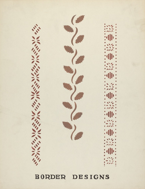 Digital Print - Border Designs from Proposed Portfolio Maine Wall Stencils by Mildred E. Bent