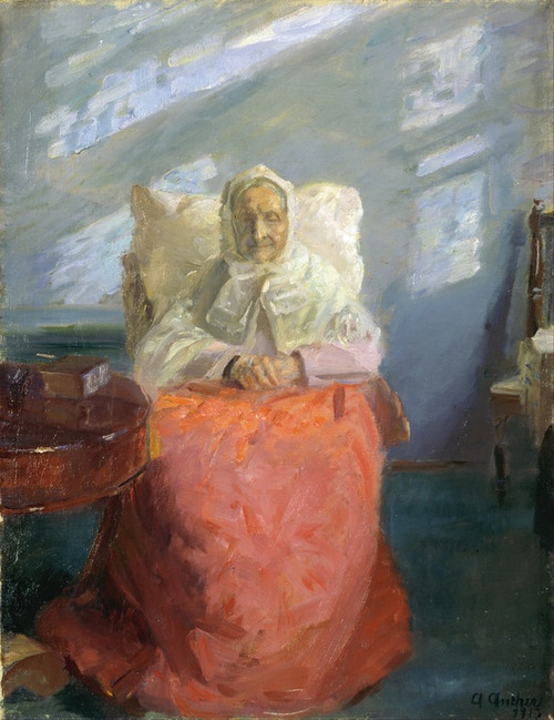 Digital Print - Mrs Ane Brndum in the blue room by Anna Ancher