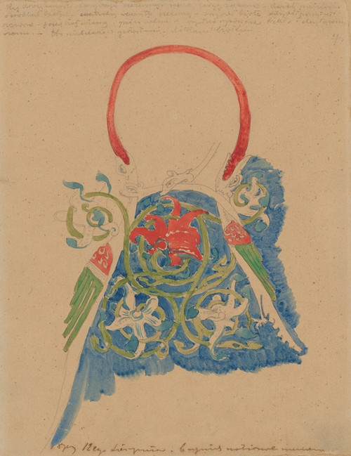 Digital Print - Drawing of an ornament with a motif of dragons and vines by Stanisaw Wyspiaski