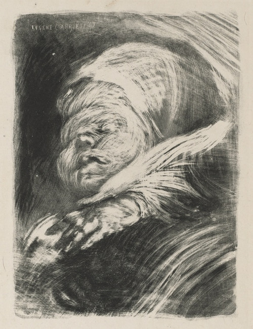 Digital Print - Newborn in a Bonnet (Le nouveau-n au bonnet) by Eugne Carriere