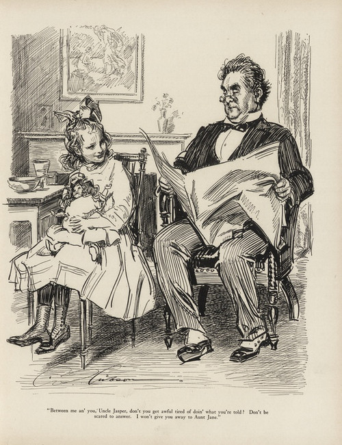 Digital Print - Between me an' you, Uncle jasper, don't you get awful tired of doin' what you're told by Charles Dana Gibson