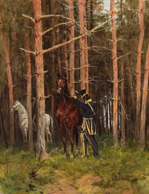 Digital Print - In the forest (Uhlans post) by Julian Falat