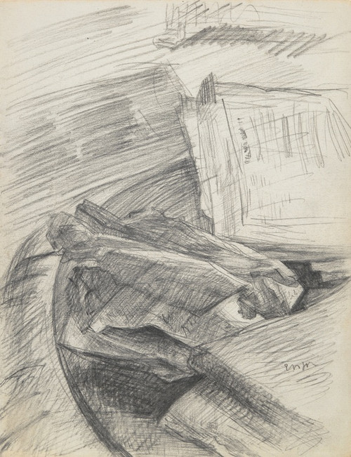 Digital Print - Papers and Books Arranged on aTable by James Ensor