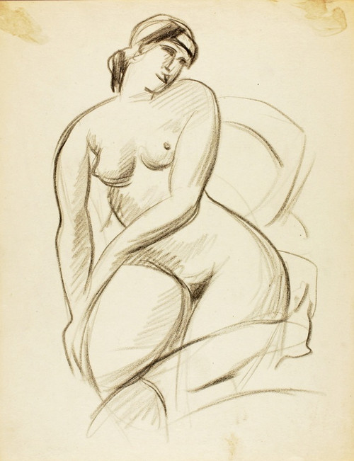 Digital Print - Seated Female Nude by Carl Newman