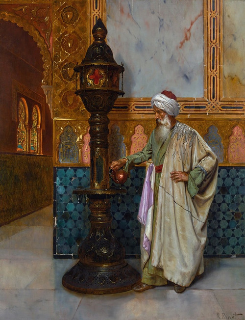 Digital Print - Tending The Lamp by Rudolf Ernst