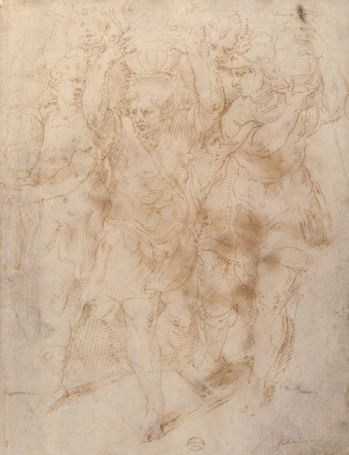 Digital Print - Soldiers Carrying Urns by Girolamo Da Carpi