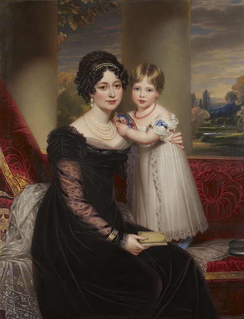 Digital Print - The duchess of Kent with her daughter, the future queen Victoria by Henry Bone