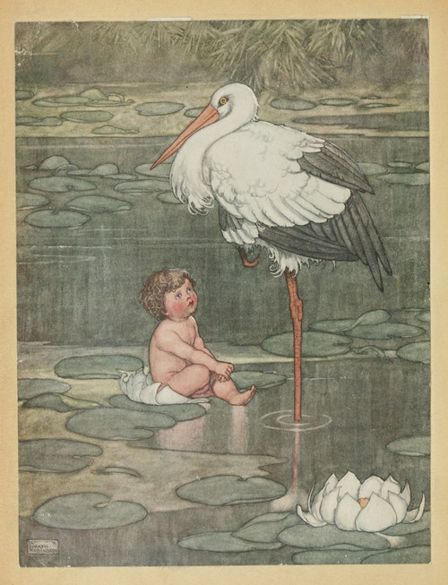 Digital Print - The bud opened into a full-blown flower, in the middle of which lay a beautiful child by William Heath Robinson