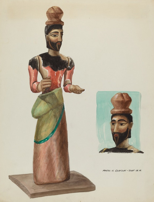 Digital Print - San Jose, Carved and Painted Wooden Santo by Majel G. Claflin