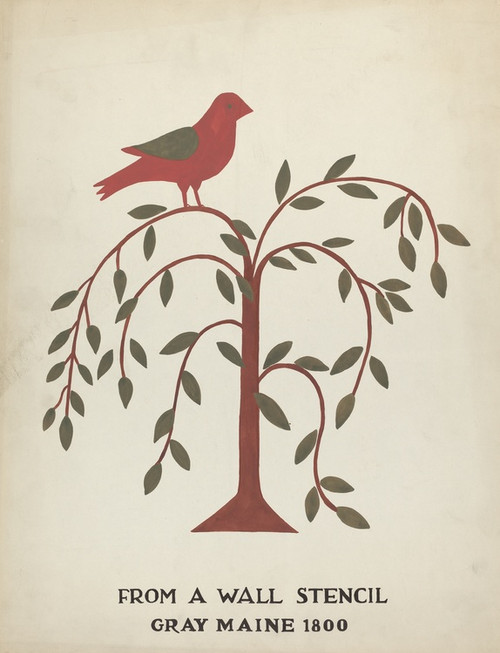 Digital Print - Design from Gray, Maine 1800 (no. 1) - From Proposed Portfolio Maine Wall Stencils by Mildred E. Bent