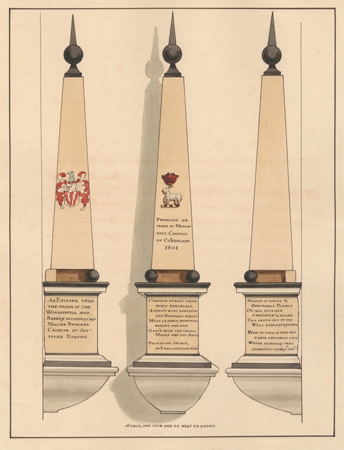 Digital Print - Epitaph to Richard Candish from Hornsey Church by Daniel Lysons