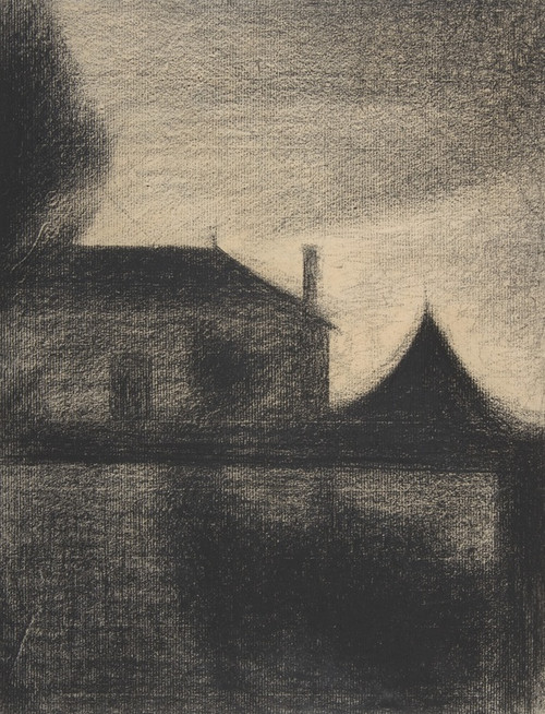 Digital Print - House at Dusk (La Cit) by Georges Seurat