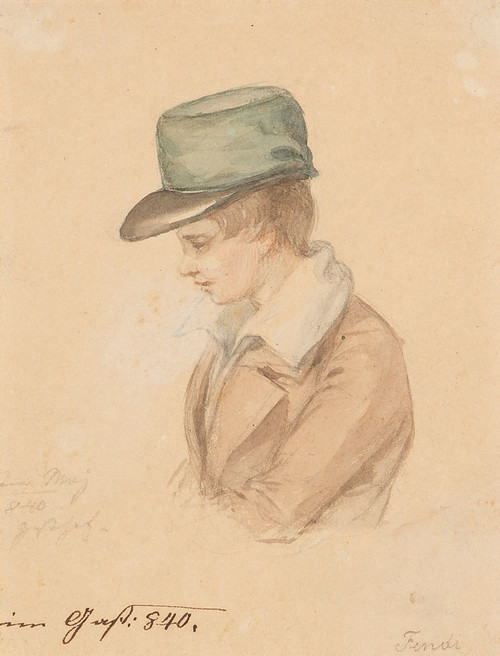 Digital Print - Boy with Green Cap by Peter Fendi