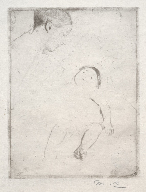 Digital Print - Bill Lying on his Mother's Lap by Mary Cassatt