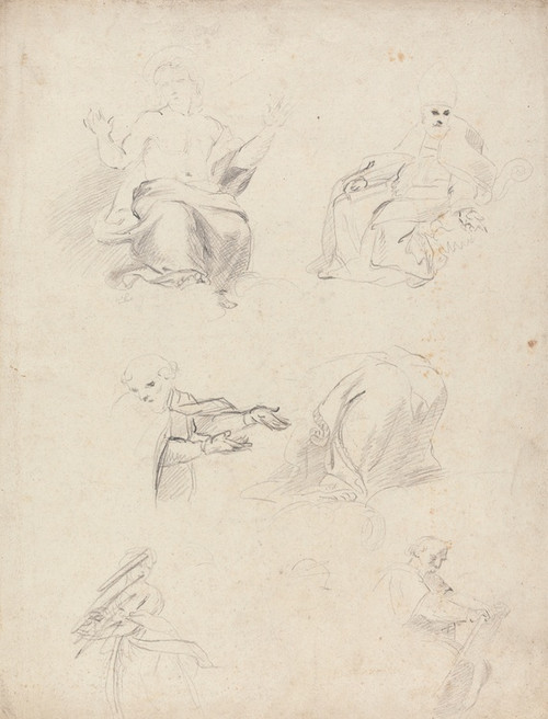 Digital Print - Sheet of Figure Studies from Raphael's Disputation by Sir Joshua Reynolds