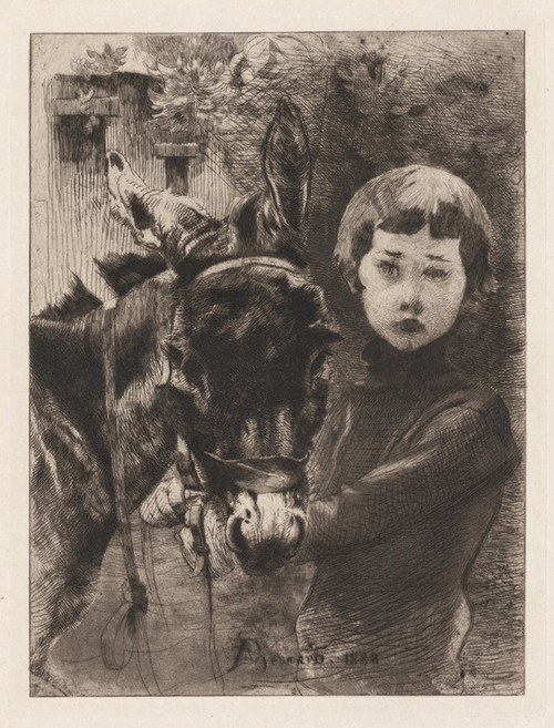Digital Print - Robert Besnard and His Donkey (Robert Besnard et son ne) by Albert Besnard