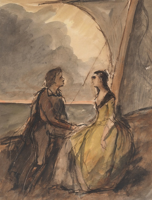 Digital Print - Seated Man and Woman by Celestin Nanteuil