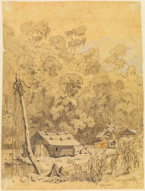 Digital Print - Siedlung im Urwald by Ferdinand Keller