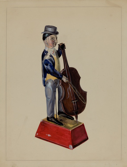 Digital Print - Man with Cello by Mina Lowry