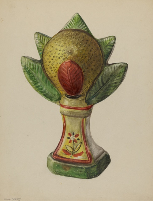 Digital Print - Pa. German Chalkware Mantel Ornament by Mina Lowry