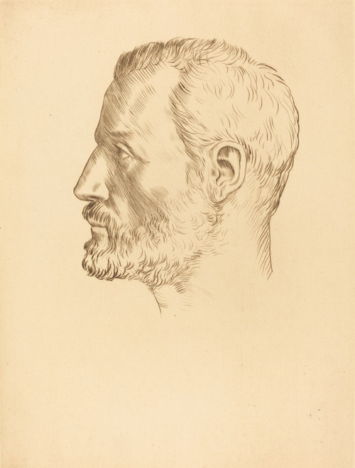 Digital Print - Head of a Man (Tete d'homme) III by Alphonse Legros
