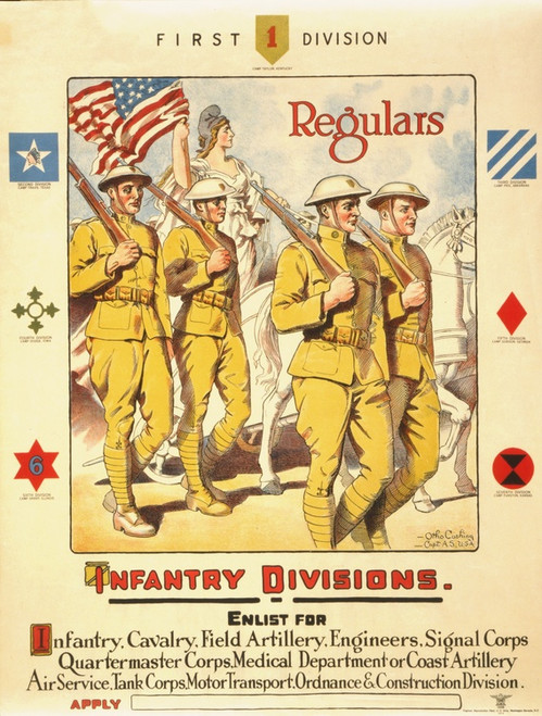 Digital Print - First division, regulars - Infantry divisions - Enlist for infantry, cavalry, field artillery by Otho Cushing