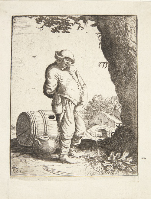 Digital Print - Bonde, der urinerer by Adriaen van Ostade