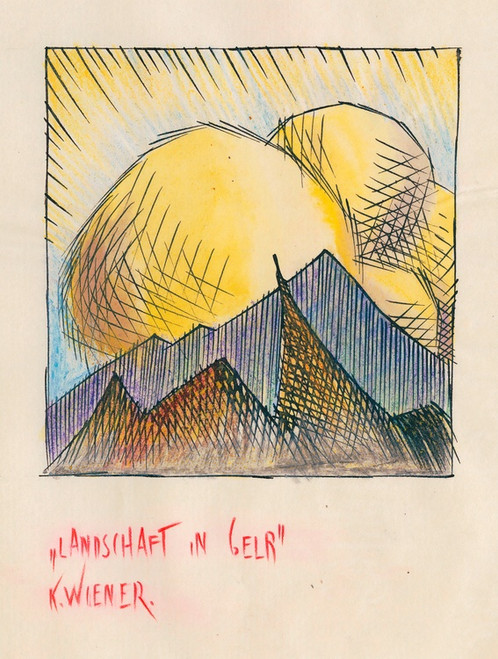 Digital Print - Landschaft in Gelb by Karl Wiener