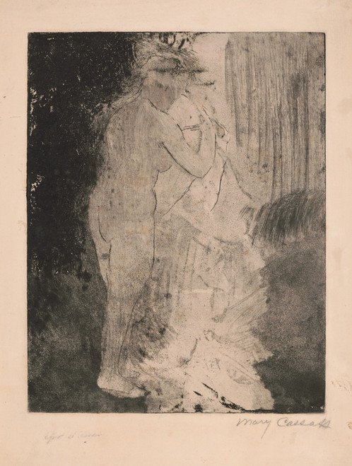 Digital Print - Standing nude with towel by Mary Cassatt