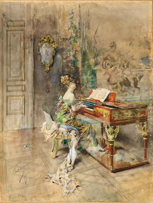 Digital Print - Pianista in abito settecentesco by Giovanni Boldini