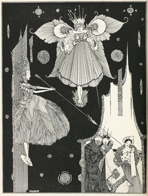 Digital Print - At this very instant the young fairy came out from behind the hangings by Harry Clarke