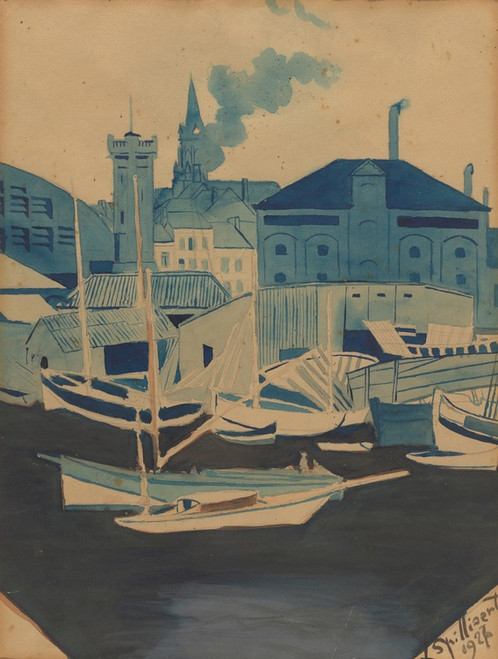 Digital Print - Havenzicht by Lon Spilliaert