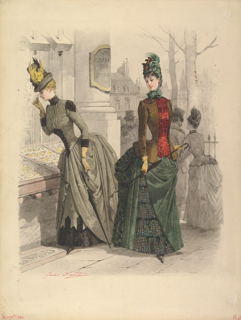 Digital Print - Two Women in Day Dresses by Jules David