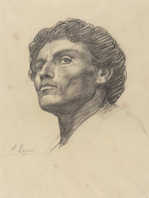 Digital Print - Head of a Man II by Alphonse Legros