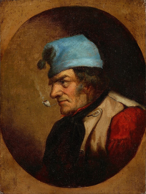 Digital Print - Habitant with Blue Tuque and Pipe by Cornelius David Krieghoff