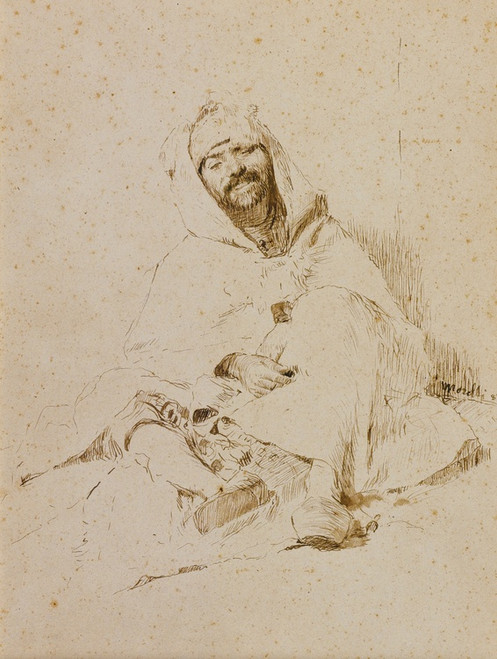 Digital Print - Sitting Arab by Domenico Morelli