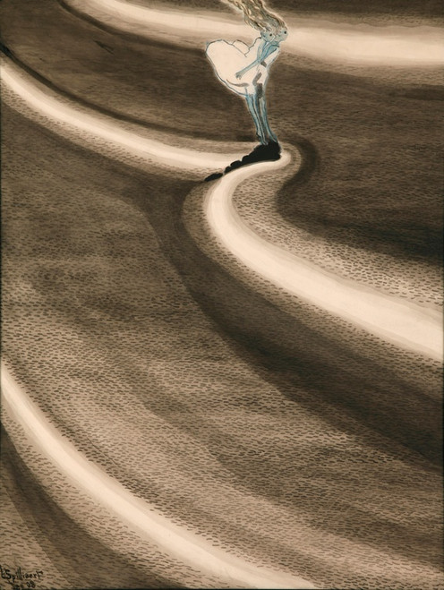 Digital Print - Fillettes devant la vague by Lon Spilliaert