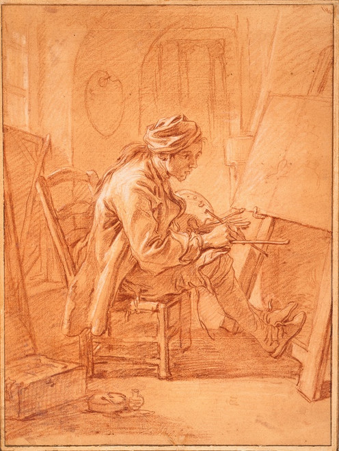 Digital Print - The Artist in His Studio by Franois Boucher