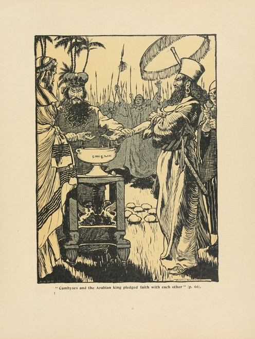 Digital Print - Cambyses and the Arabian king pledged faith with each other by Arthur Rackham