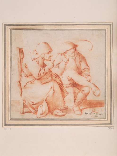 Digital Print - Old Peasant CoupleSeated by Pieter Jansz. Quast