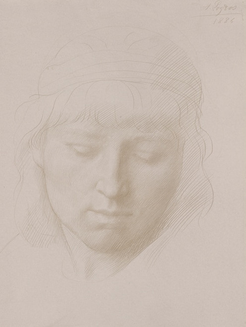 Digital Print - Head of a Man by Alphonse Legros
