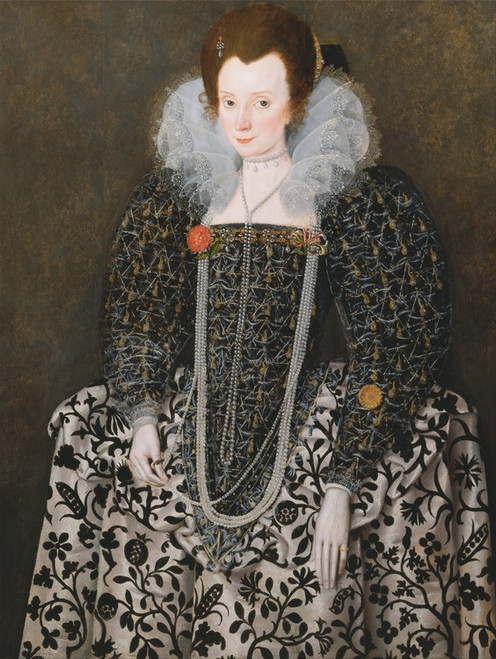 Digital Print - Portrait of a Woman, Traditionally Identified as Mary Clopton (born Waldegrave), of Kentwell Hall, S... by Robert Peake the Elder