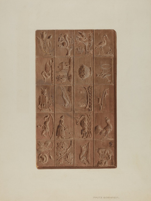 Digital Print - Springerle Board for Christmas Cakes by Fritz Boehmer